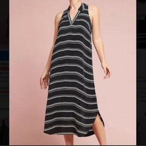 Anthropologie Black & White Striped Maxi Dress